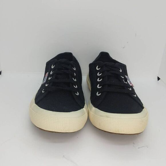 Superga 2750 Womens Pre-owned Classic Black Canvas Sneakers - sz. 7 1/2 - Picture 2 of 6